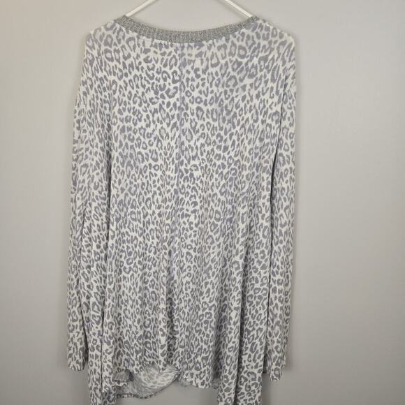 Catherines PLUS Buttery Soft Sleeptop Long Sleeve Scrunch Front 5X 34 36W Gray - Picture 5 of 5